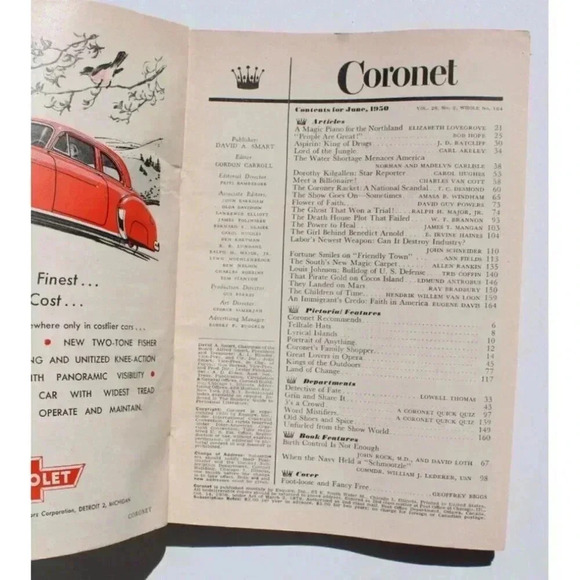 Vintage JUNE 1950 Vol. 28 No. 2 Coronet Magazine 164 - Birth Control Bob Hope - Picture 2 of 3